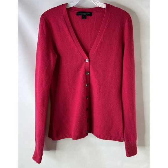 VTG Y2K Express Soft Cashmere Lightweight V Neck Sweater Pink - Picture 1 of 6